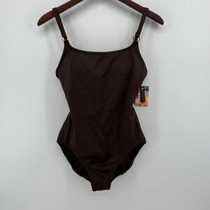 Leilani by Quiksilver Brown One Piece Swimsuit Vintage Spring 07 Size 10 761588